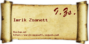 Imrik Zsanett névjegykártya